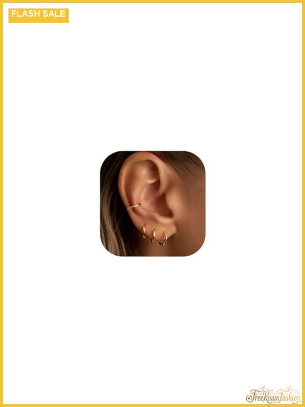 4 Pairs Gold Huggie Hoop Earrings Set for Women Non Tarnish Hypoallergenic